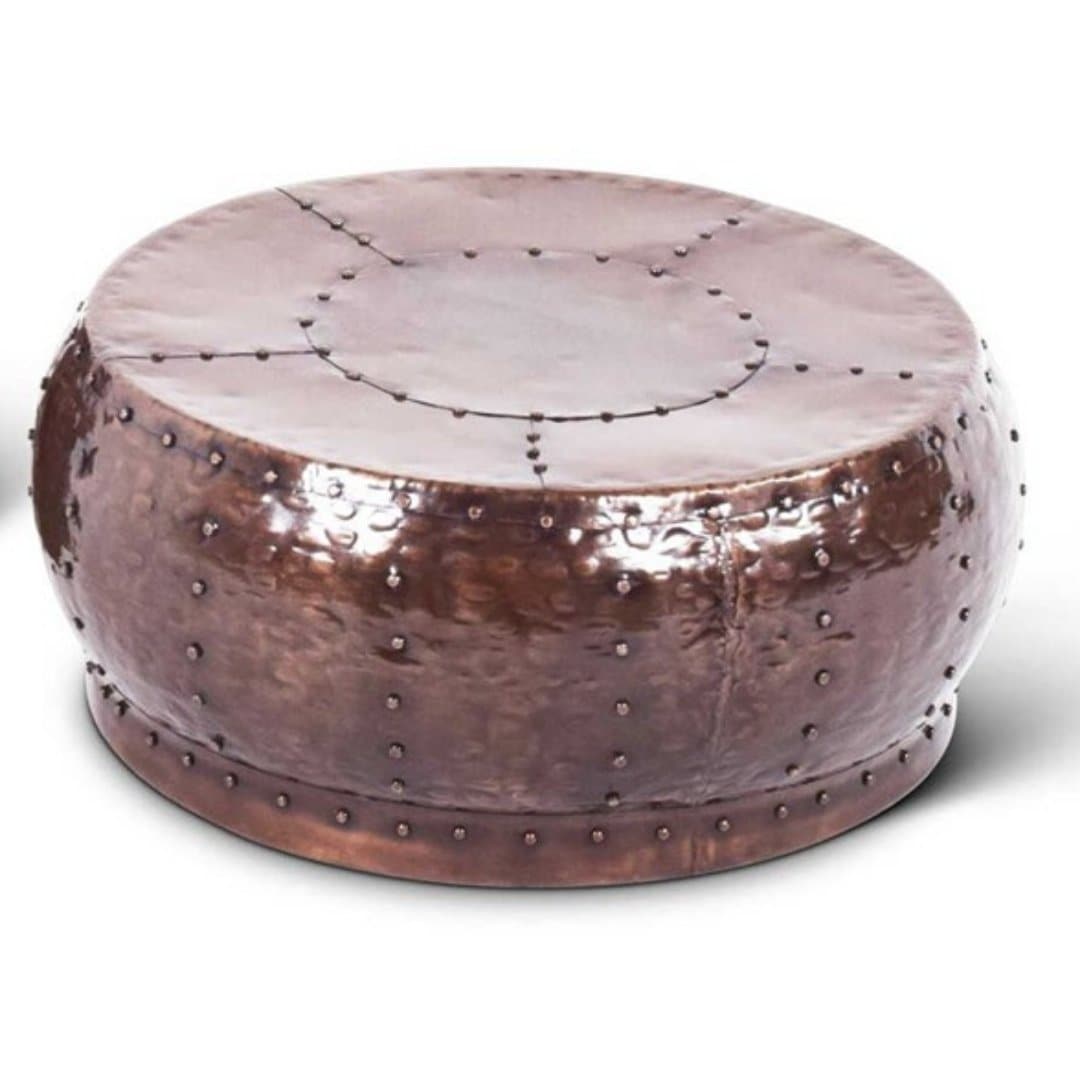 Copper Round Cocktail Table - HER Home Design Boutique